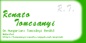 renato tomcsanyi business card