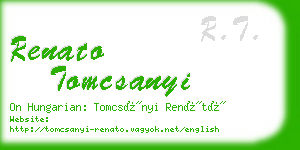 renato tomcsanyi business card